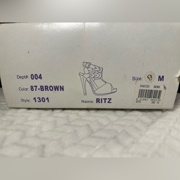 Women Elegant Ritz Brown Strappy Heels - Picture 2 of 5